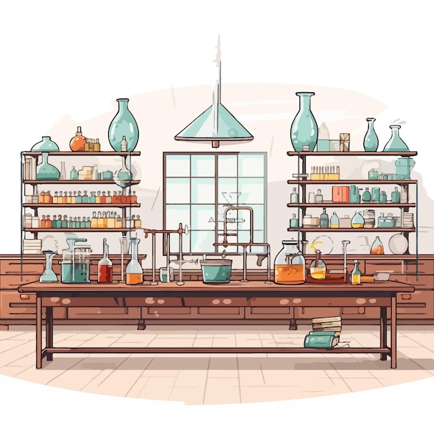 Plik wektorowy chemistry_classroom_interior_vector_illustrated