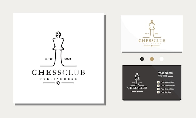 Chess King Line Art Minimalistyczne Pomysły Na Projektowanie Logo