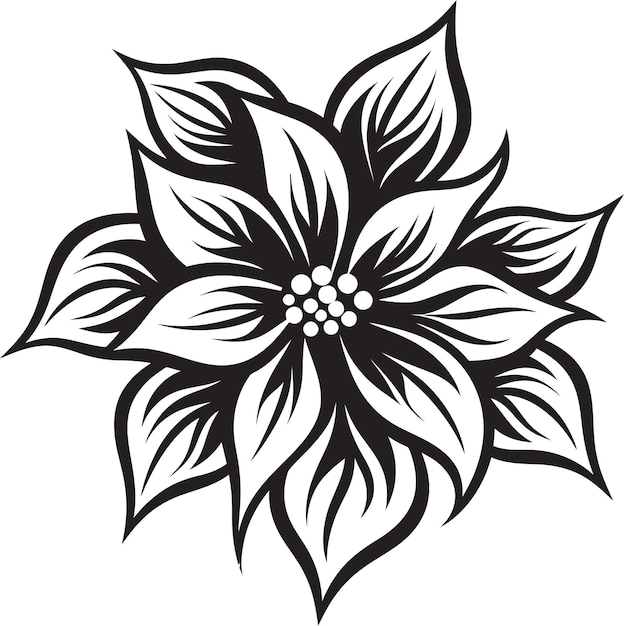 Plik wektorowy chic impression flower wektor logo art subtle petal emblem monochrome symbolism