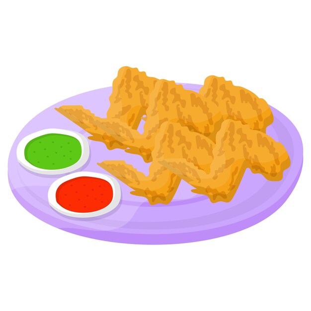 Plik wektorowy chicken broast wings koncepcja hot buffalo wingettes wektor fast food symbol popularny znak fast foodów