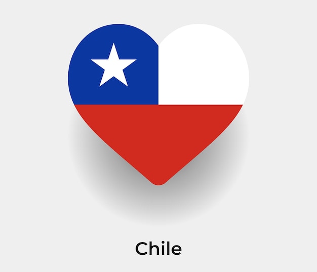 Chile Flaga Kształt Serca Ikona Ilustracja Wektorowa