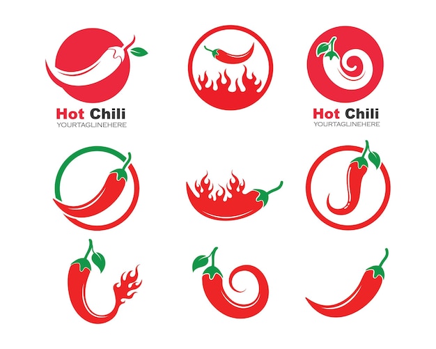 Chili Logo Ikona Wektor Ilustracja Projekt