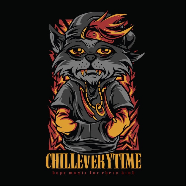 Chill Everytime Hiphop Style Illustration