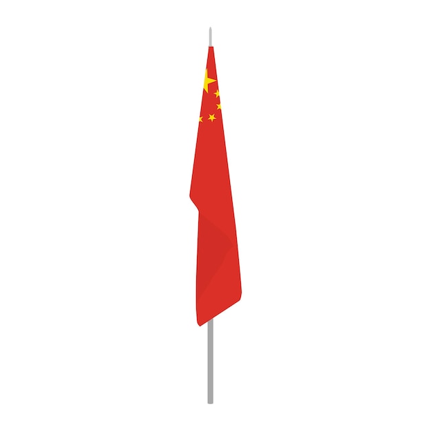 Plik wektorowy chińska flaga na stojaku flaga chińska izolowana na białym tle wektor