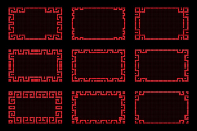 Plik wektorowy chiński czerwony prostokąt ramki geometryczny kształt wektora projektu