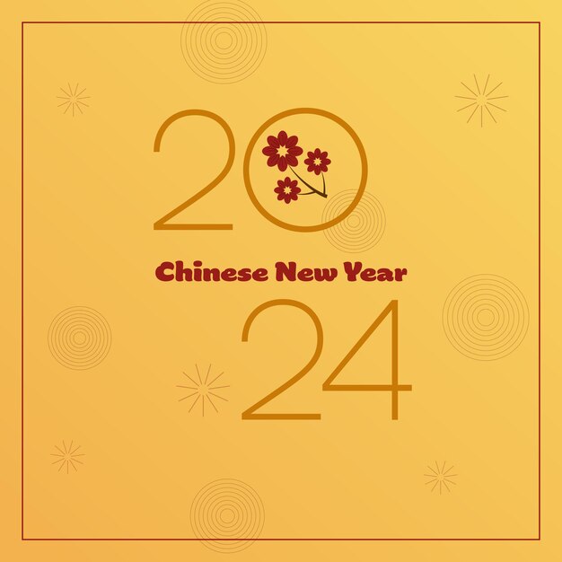 Plik wektorowy chiński nowy rok 2024 tło wektorowe tradycyjne czerwone i żółte kolory minimalistyczny projekt przepływ