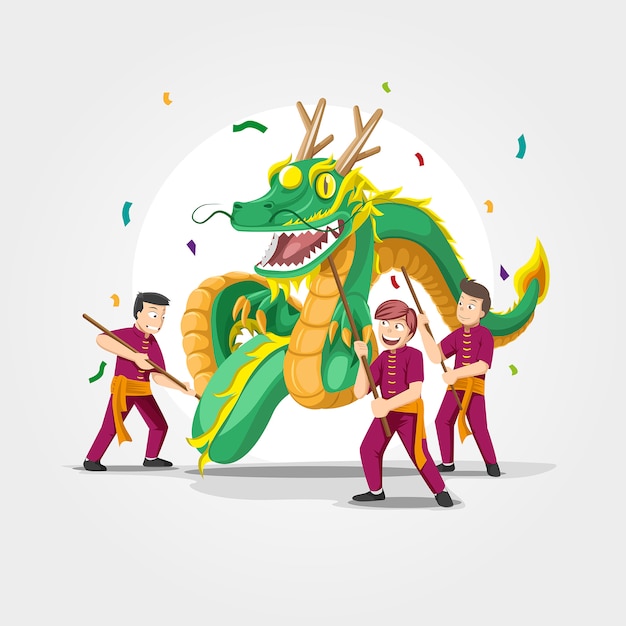 Chiński Nowy Rok Dragon Dance