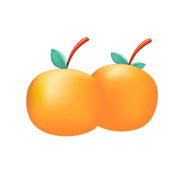 Plik wektorowy chiński nowy rok mandarin orange tangerine zestaw ilustracji wektorowych 3d ikona na księżycowy świąteczny