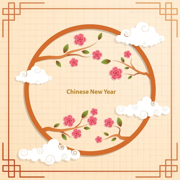 Chiński Nowy Rok, Tło Chiński Kwiat, Wiosenny Kwiat