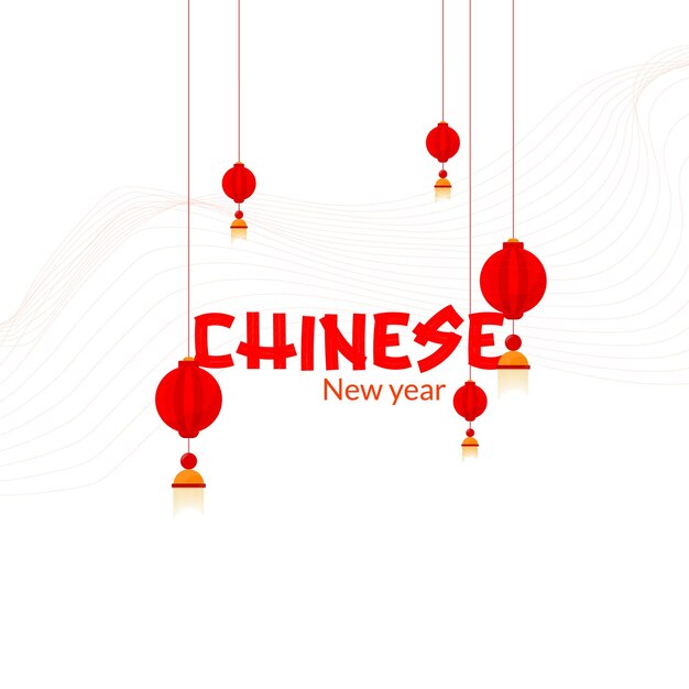Chiński Projekt Noworocznego Postu Z Chińskimi Elementami
