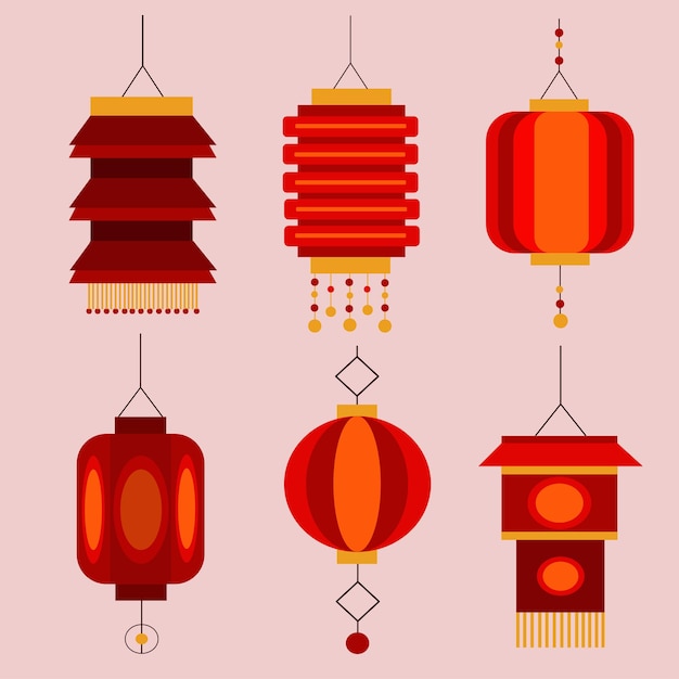 Plik wektorowy chińskie lampiony noworoczne