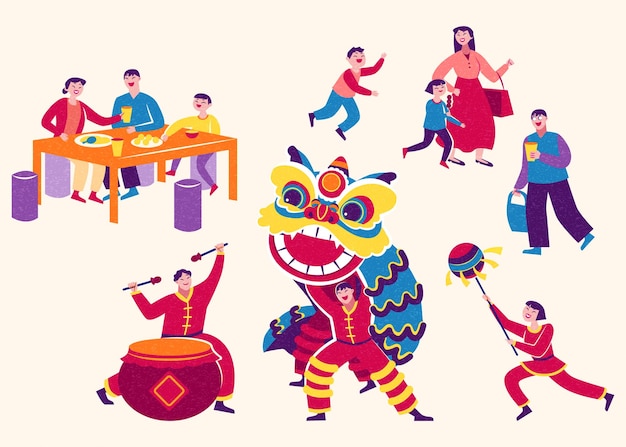 Plik wektorowy chińskie wzory znaków noworocznych