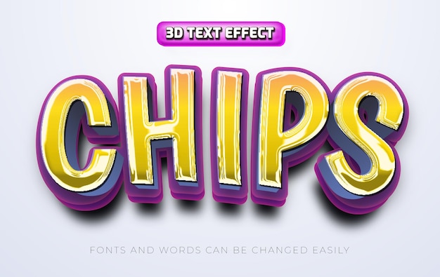 Chips Headline 3d Edytowalny Styl Efektu Tekstowego