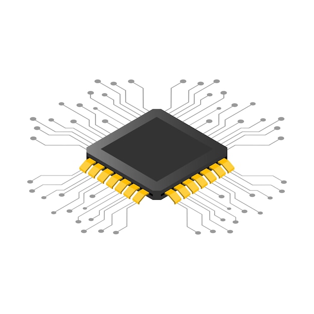 chipset na płytce drukowanej w futurystycznej koncepcji odpowiedniej dla przyszłej technologii