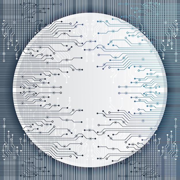 Plik wektorowy chipset płytki drukowanej abstrakcyjne tło technologii z elementami technologicznymi