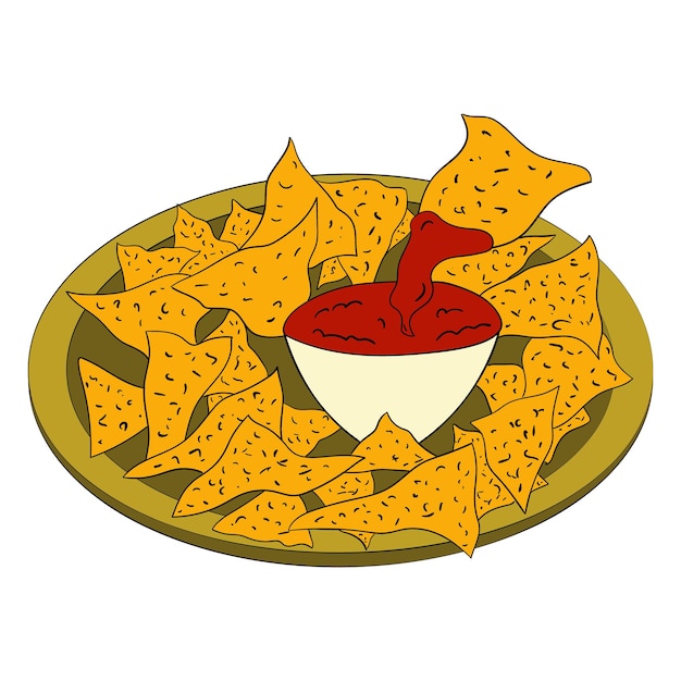 Chipsy nachos z sosem Tradycyjne danie kuchni meksykańskiej