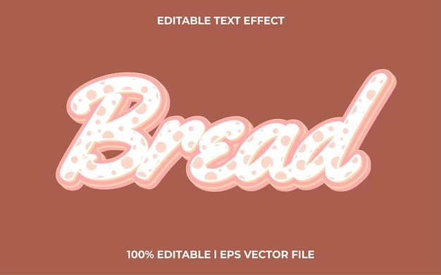 Chleb 3d Efekt Tekstowy I Edytowalny Tekst, Brązowy Szablon W Stylu 3d Do Tytułu Biznesowego