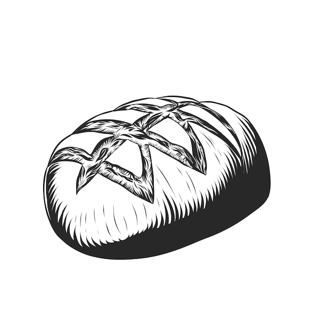 Chleb wektorowy rysowany ręcznie ilustracja mąka świeży chleb w stylu grawerowania vintage Chleb