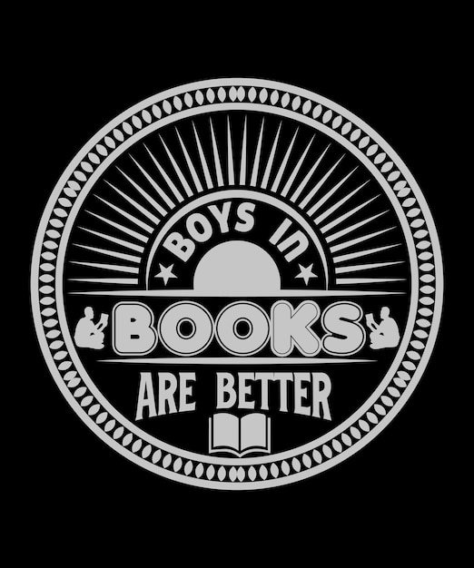 Plik wektorowy chłopcy w książkach to lepszy szablon projektu typografii t-shirt