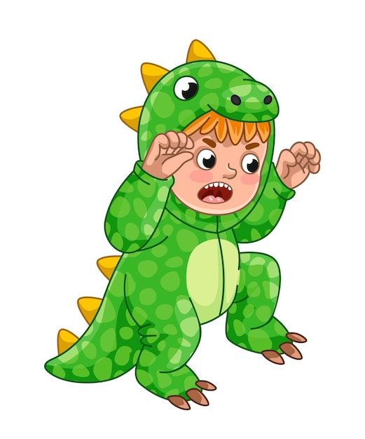 Chłopiec W Kostiumie Dinozaura