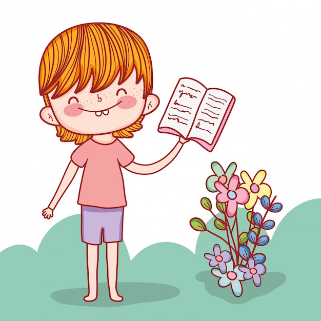 Chłopiec Z Edukacją Rezerwuje I Kwitnie Rośliny