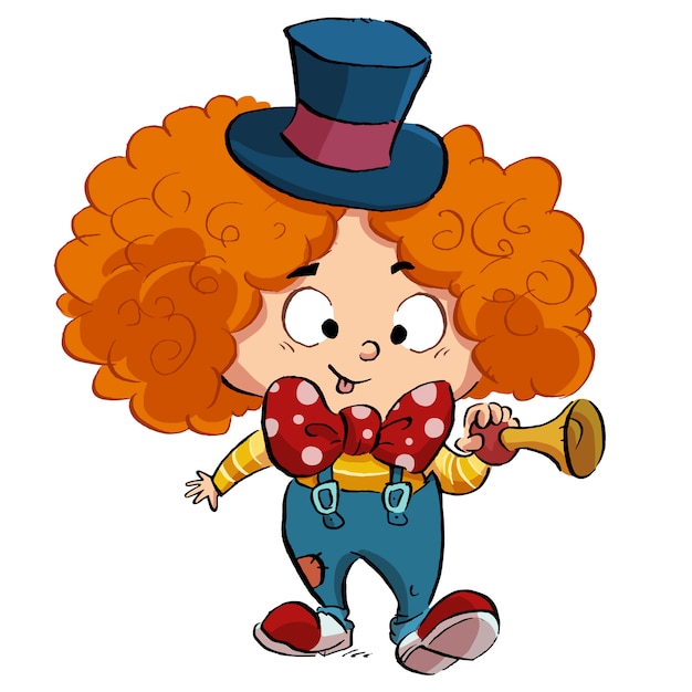 Plik wektorowy chłopiec z zabawnym kostiumem klauna