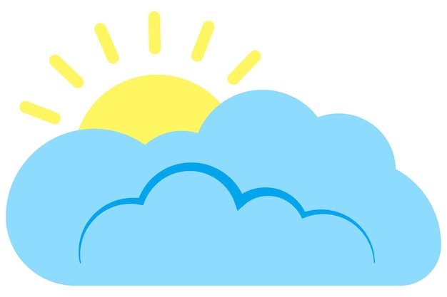 Plik wektorowy chmura i słońce ikona płaski wektor ilustracja dla elementu projektu związanego z pogodą