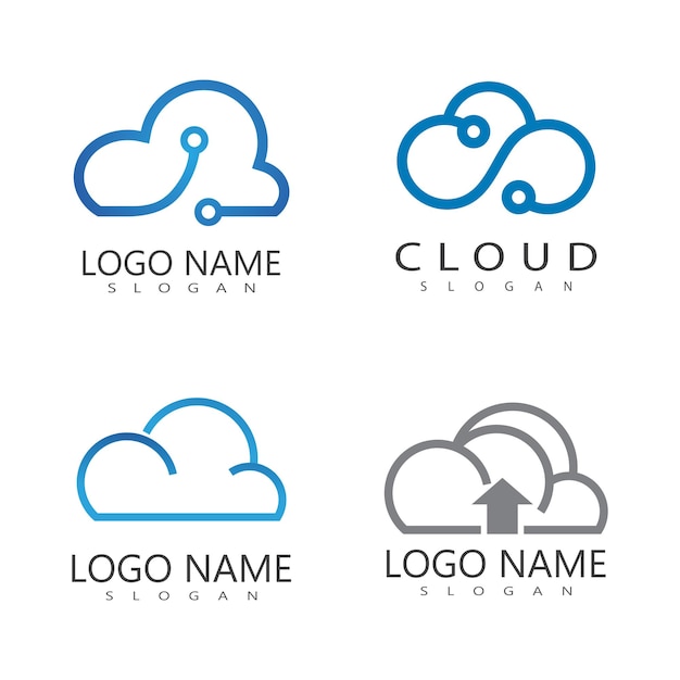 Chmura ilustracja logo wektor Płaska konstrukcja