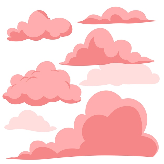 Chmura Ilustracja Sztuki Różowe Chmury Dymu Lub Pary Zmieniają Kolory