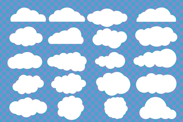 Plik wektorowy chmura jak ikony izolowane na niebieskim tle siatki