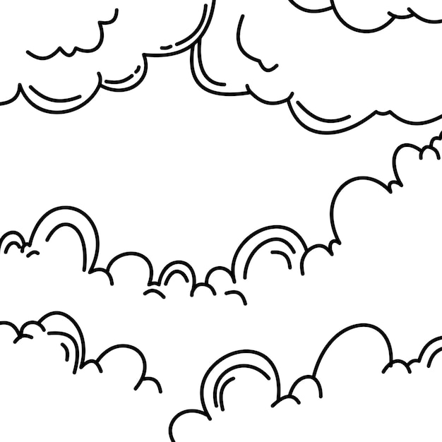 Chmury doodle rysunek kreskówka