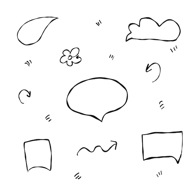 Chmury znaki strzałki doodle ikony ustawia elementy
