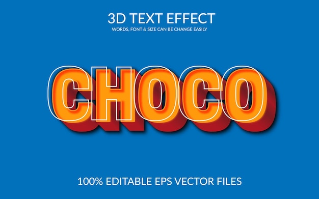 Choco 3d Wektor Efekt Tekstowy Eps Szablon