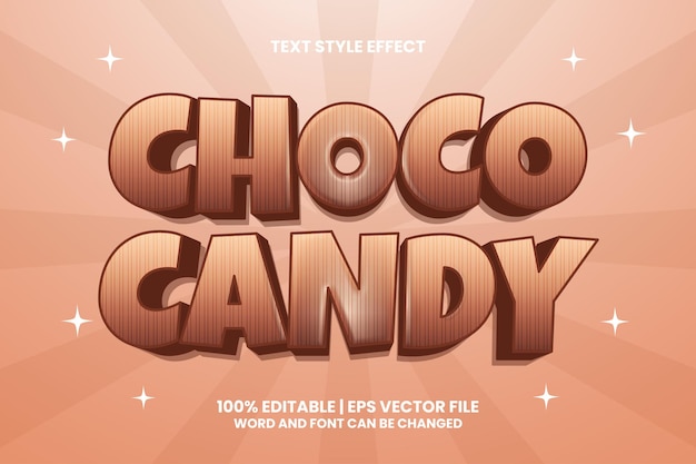 Choco Candy Edytowalny Efekt Tekstowy W Stylu Gier Kreskówek