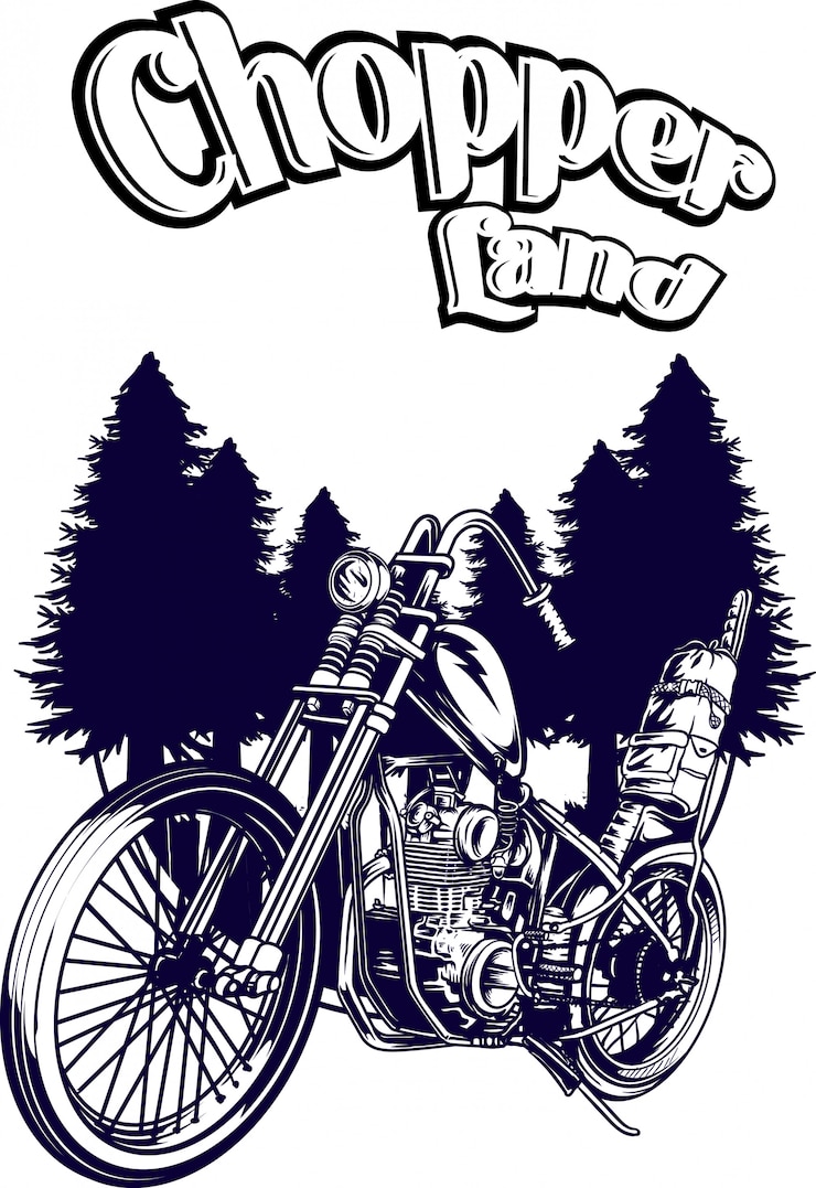 Wektor chopper ląduje na czarno