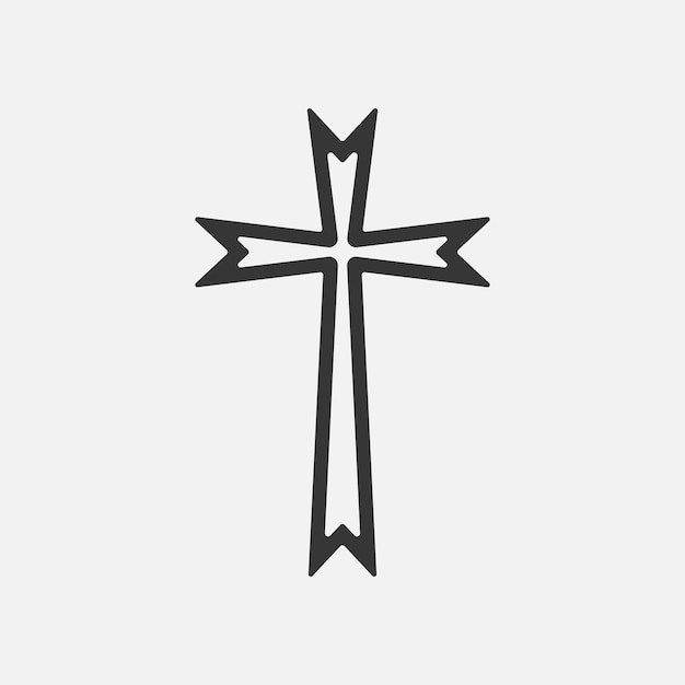 Plik wektorowy christian cross ikona logo aplikacji ui ilustracji wektorowych