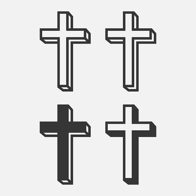 Christian Cross Ikona Logo Aplikacji Ui Ilustracji Wektorowych