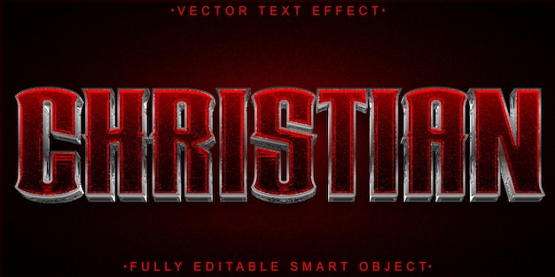 Christian Vector W pełni edytowalny efekt tekstu inteligentnego obiektu