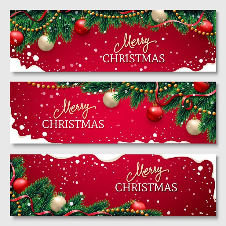 Wektor christmas banery ustawione