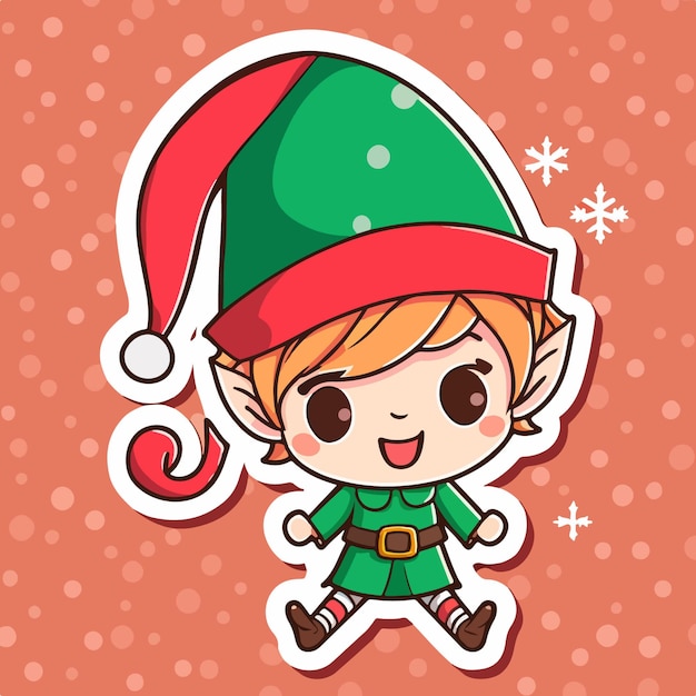 Christmas elf cartoon naklejki xmas santa elf naklejki z ozdobą Kolekcja Newyear