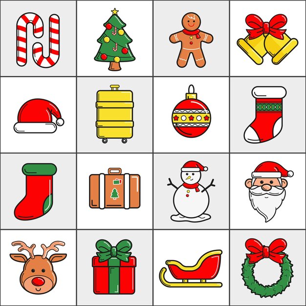 Plik wektorowy christmas icon collection