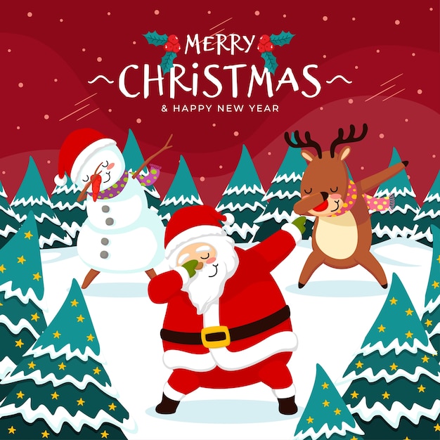 christmash dab dance santa z przyjaciółmi