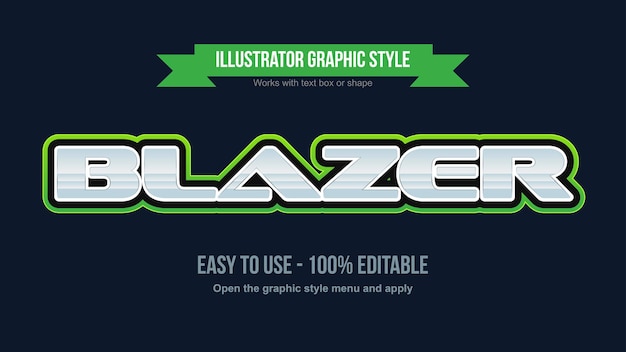 Chrome i zielony nowoczesny styl edycji logo gry