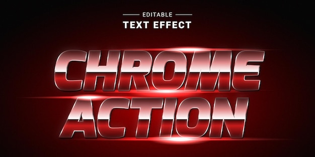 Chromowany metaliczny efekt tekstowy