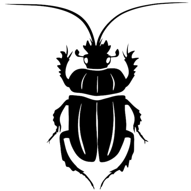 Plik wektorowy chrząszcz drwal kornik to leśny szkodnik owad z długimi wąsami latający inh