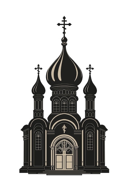 Plik wektorowy chrześcijańska katedra świątynia kościół budowla architektoniczna religijna budynek kościoła prawosławnego