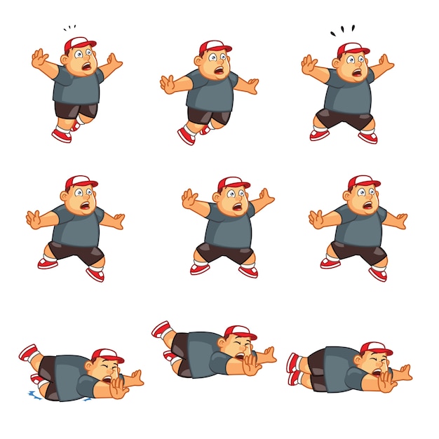 Chubby Boy Cartoon Animacja Sprite