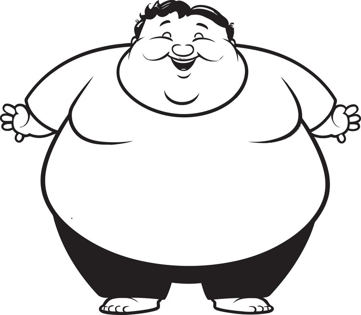 Wektor chubby character vector icon design portret portret czarny graficzny wektorowy