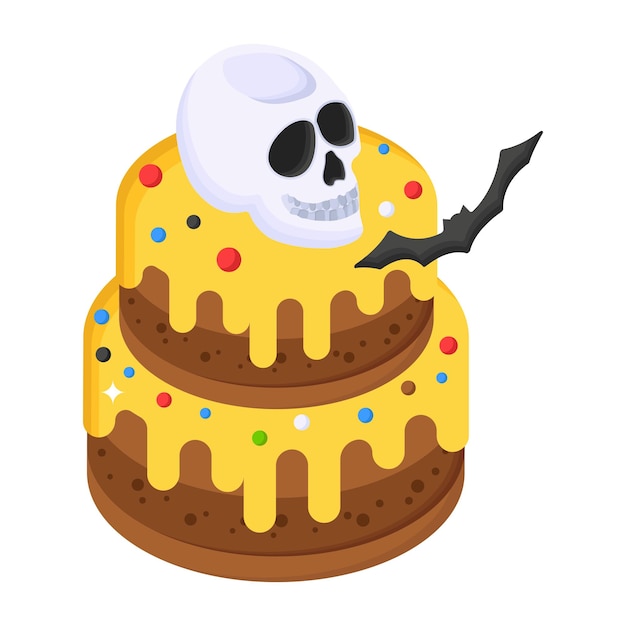 Chwyć Tę Przerażającą Izometryczną Ikonę Ciasta Na Halloween