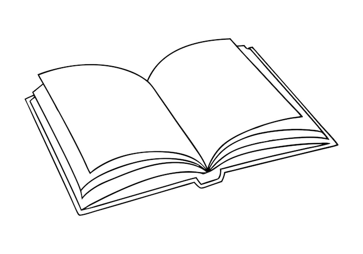 Wektor ciągła sztuka linii otwartej książki minimalistyczna ilustracja dla tematów czytania i wiedzy